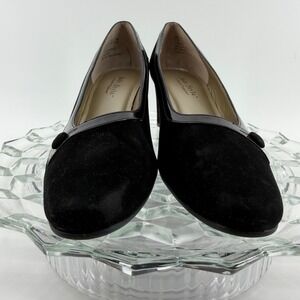 Soft Style by Hush Puppies Black Suede Block Heel Pumps Shoes Womens Size 7.5‎